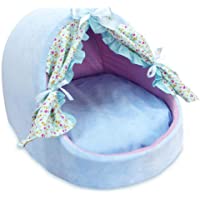 zhxinashu Cálido y Lindo Perro para Mascotas Nido Estilo Princesa Cómoda Cama Lavable Cachorros(Azul-S 38 x 34 x 30)